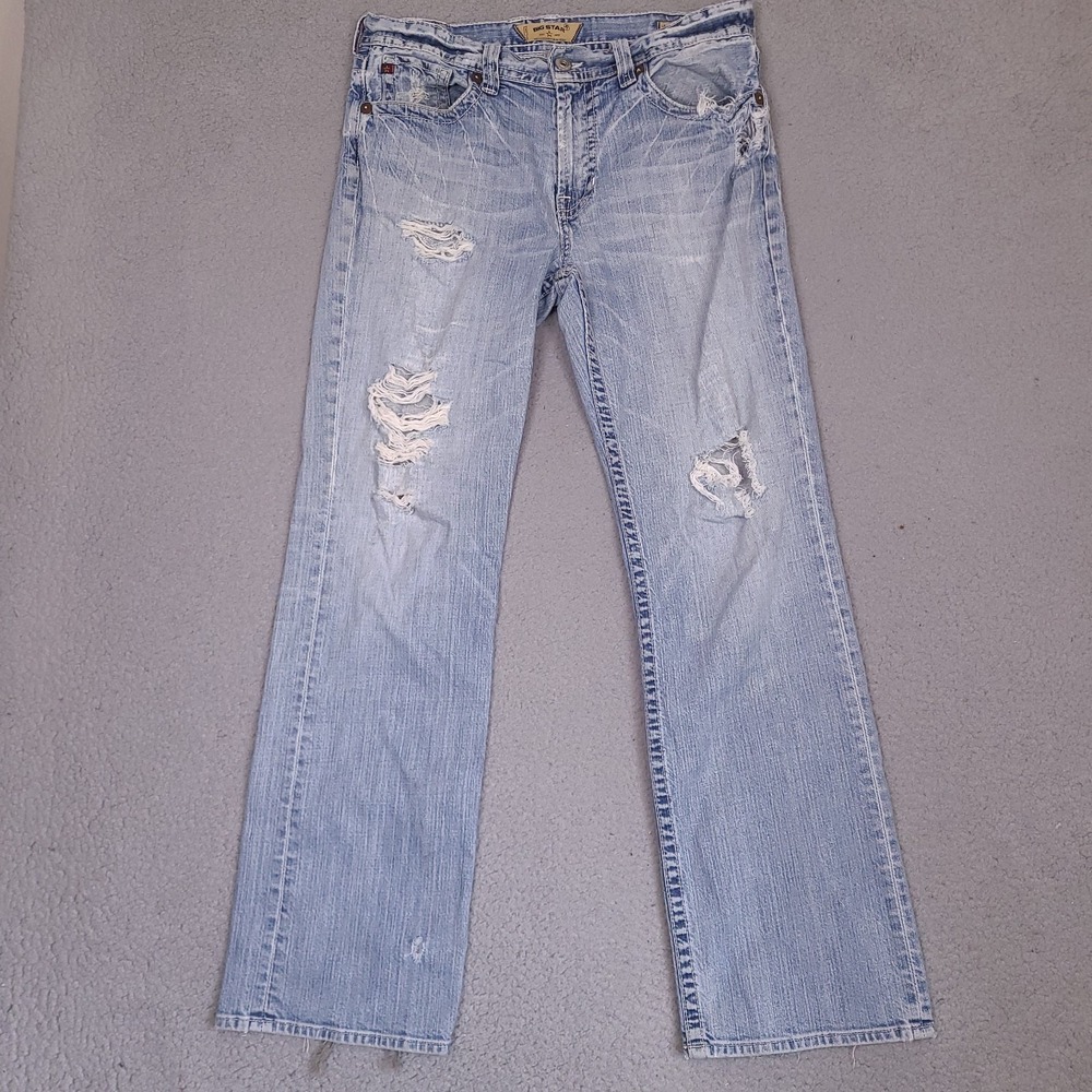 Big Star Pioneer Jeans Men's 36L 36x33.5 Regular Fit Boot Cut Distressed Cowboy